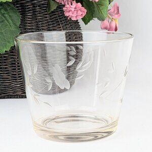 1960s Princess House Heritage Blown Glass Ice Bucket Heavy Cut Glass MCM Decor